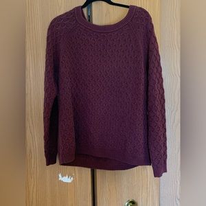 Burgundy cable knit cozy sweater